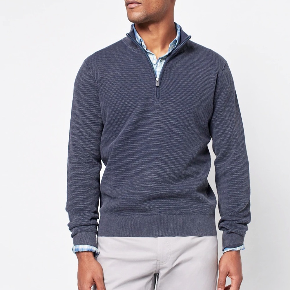 FAHERTY CASHMERE BLEND QUARTER ZIP SWEATER SIZE XL